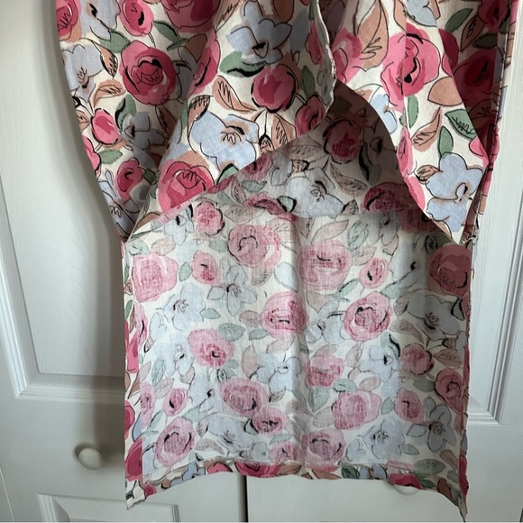 Vintage Caroline Kendrick Linen Blend Floral Skirt Size 10 Easter Summer 90s - Picture 3 of 10